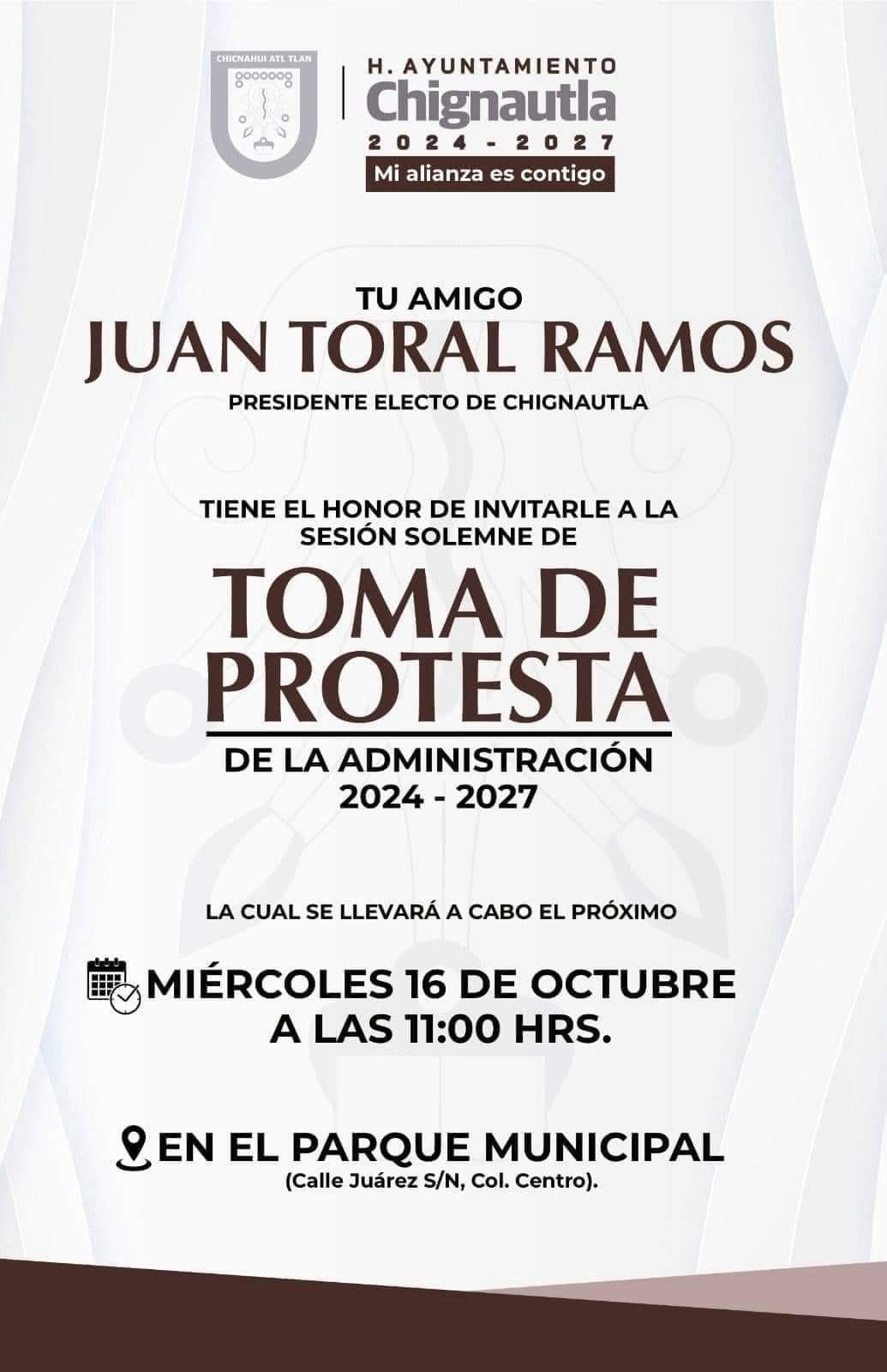 Imagen destacada de: Invitacion a Sesion Solemne de TOMA DE PROTESTA